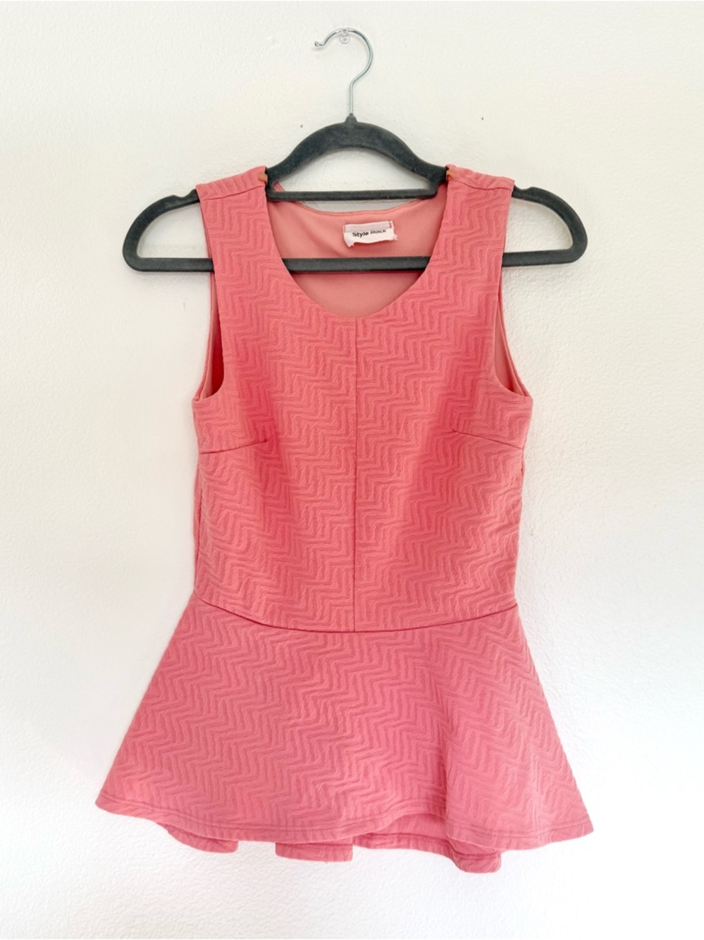 y2k Coral Textured Peplum Top Size S